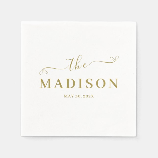 Servilleta De Papel Mínimo y Moda | Boda Napkins (Anverso)