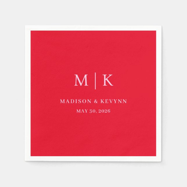 Servilleta De Papel Mínimo y Moda | Boda Napkins (Anverso)