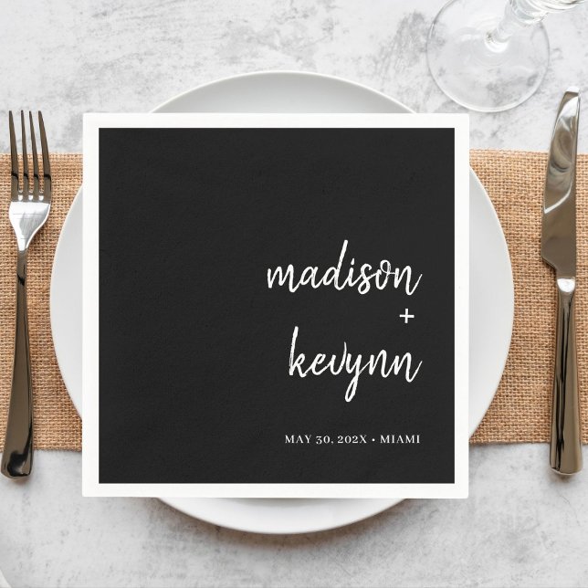 Servilleta De Papel Mínimo y Moda | Napkins Boda negro (Subido por el creador)