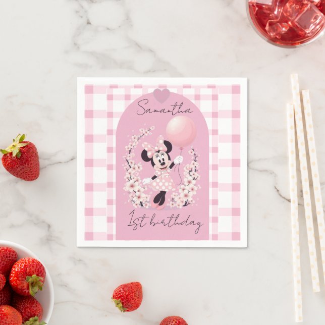 Servilleta De Papel Minnie Mouse Editable name party napkins (In situ)