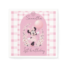 Minnie Mouse Editable name party napkins