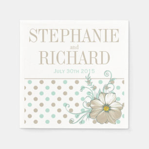 SERVILLETA DE PAPEL MINT BISQUE DOTS STRIPTS PAPER NAPKINS