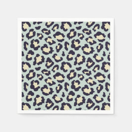 Servilleta De Papel Mint green leopard print