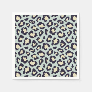 Servilleta De Papel Mint green leopard print