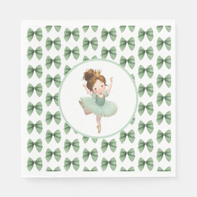 Servilleta De Papel Mint Green Little Princess Ball Paper Napkin (Anverso)