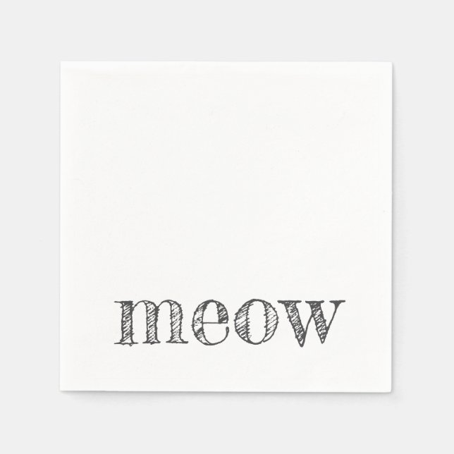 Servilleta De Papel miow typography cat lady amante de mascotas nuevas (Anverso)