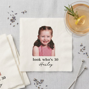 Servilleta De Papel Mira quién cumple 30 Foto de la infancia Cumpleaño