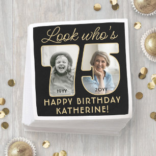 Servilleta De Papel Mira quién cumple 75 años Feliz cumpleaños 2 Foto 