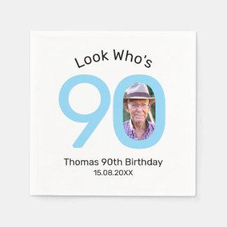 Servilleta De Papel Mira Quién Cumple 90 Fotos Fiesta de Cumpleaños 90