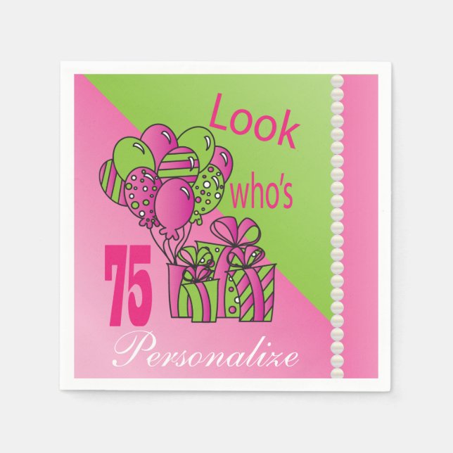 Servilleta De Papel Mira quién tiene 75 años | 75 cumpleaños (Anverso)