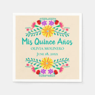 Servilleta De Papel Mis Quince Años Champán Mexicano Quincenera