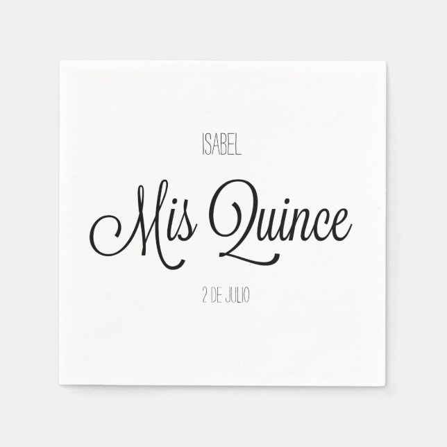 Servilleta De Papel Mis Quince fiesta Personalizar Napkin (Anverso)
