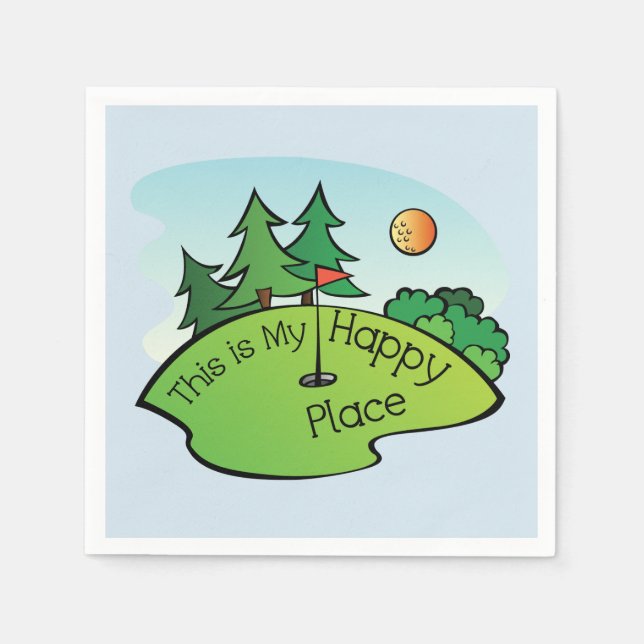 Servilleta De Papel Mis servilletas felices del golf del lugar (Anverso)