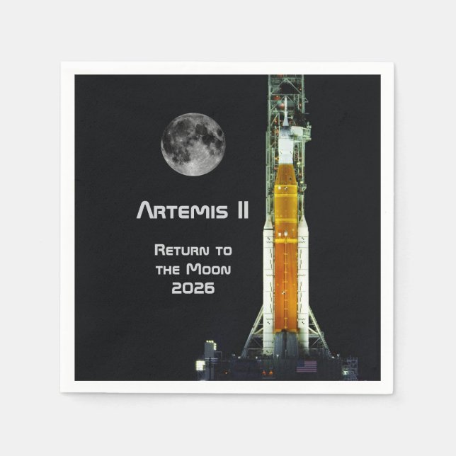 Servilleta De Papel Misión Artemis II a la Luna (Anverso)