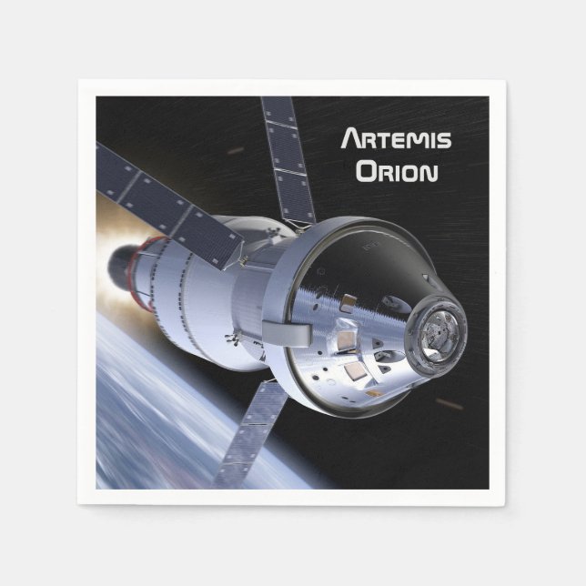Servilleta De Papel Misión Moon de Artemis Orion SLS (Anverso)