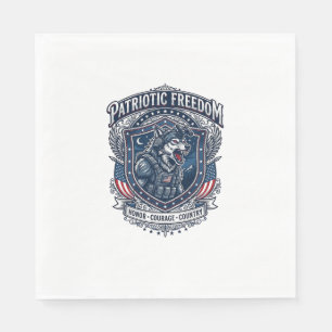 Servilleta De Papel Misión Nocturna Patriótica Lobo Patriota Militar I
