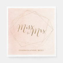Miss a la Sra. Pink Gold Bridal Shower Fiesta Napk