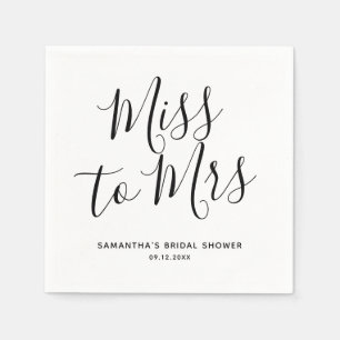 Servilleta De Papel Miss a la Sra. Simple Moda Boho Temática Bridal Sh
