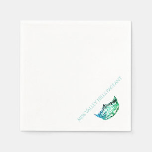 Servilleta De Papel Miss América Aqua Green Crown Paper Napkins