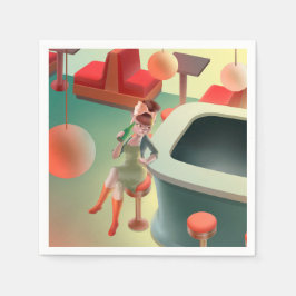 Servilleta De Papel Miss Meow - Serie nocturna de bares