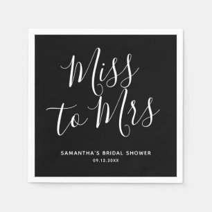 Servilleta De Papel Miss negra a la señora simple Moda Boho Bridal Sho