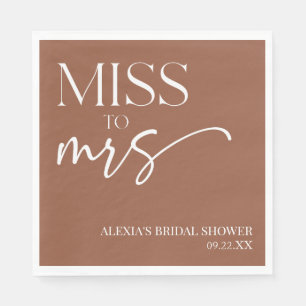 Servilleta De Papel Miss To Mrs Brown Boho Bohemian Bridal Shower