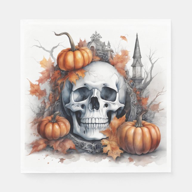 Servilleta De Papel Místico Halloween Arte De Calavera Gótica - Encant (Anverso)