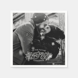 Servilleta De Papel Mistletoe del partido de compromiso agrega tu prop