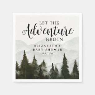 Servilleta De Papel Misty Mountains Pine Forest Adventure Baby Shower
