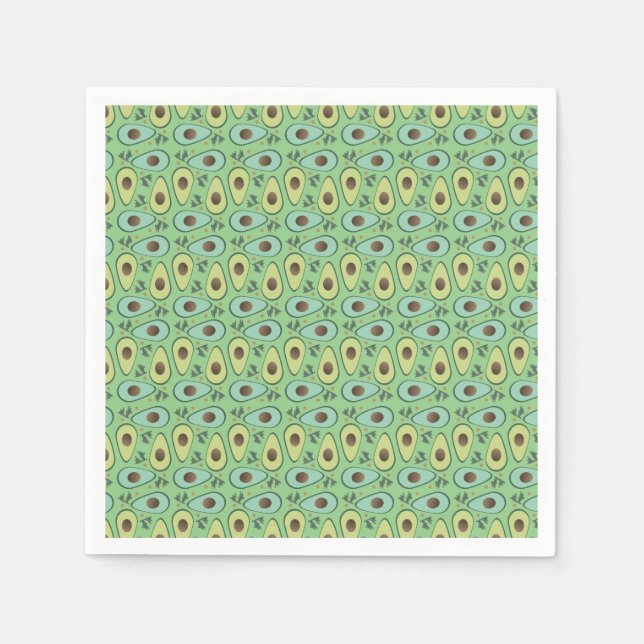 Servilleta De Papel Mitad de aguacate divertido patrón de vegetación (Anverso)