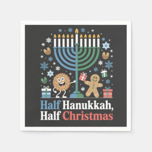 Servilleta De Papel Mitad Hanukkah Mitad Navidad Divertido Christmukka