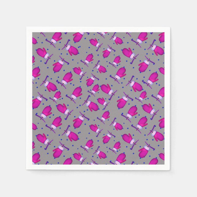 Servilleta De Papel Mitones retro_gray (Anverso)