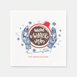 Servilleta De Papel Mittens Y Cocoa Warm Winter Wire Holiday