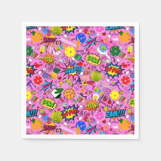 Servilleta De Papel 😍 mixto de picnic rosa (Anverso)