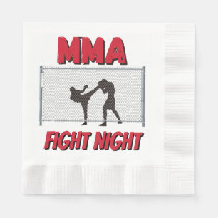 Servilleta De Papel MMA: Texto nocturno de lucha y silueta de dos luch