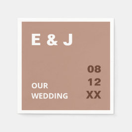 Servilleta De Papel Mocha Brown Napkins Moderno Boda
