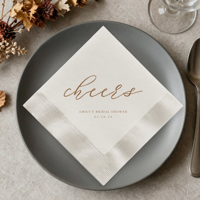 Servilleta De Papel Mocha Mousse Bridal Shower Napkins (Subido por el creador)