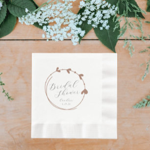Servilleta De Papel Mocha Sencilla Wreath Bridal Shower