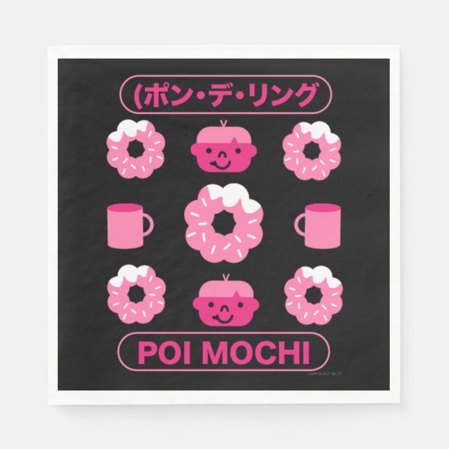 Servilleta De Papel Mochi Donuts Poi Mochi Y Café (Anverso)