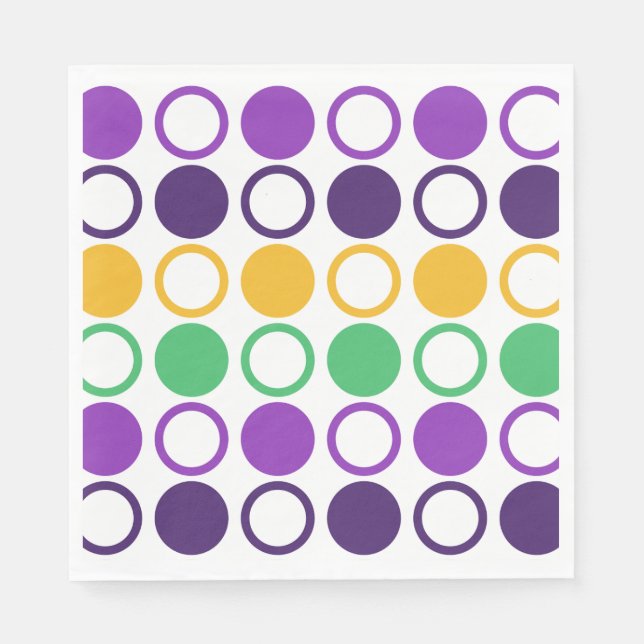 Servilleta De Papel Mod Mardi Gras Dots (Anverso)