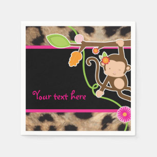 Servilleta De Papel Mod Monkey Chicas Moda Jungle Fiesta Napkins
