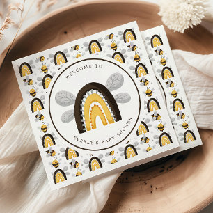 Servilleta De Papel Mod Rainbow Bumblebee Bee Baby Shower