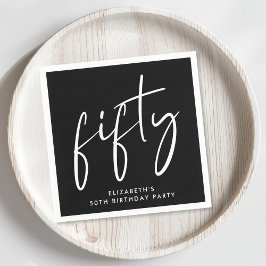 Servilleta De Papel Moda 50.ª fiesta de cumpleaños Negro
