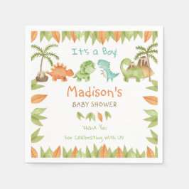 Servilleta De Papel Moda acuarela Cute Dinosaur Baby Shower Cumpleaños