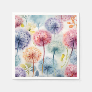 Servilleta De Papel Moda acuarela Dandelions Patrón floral