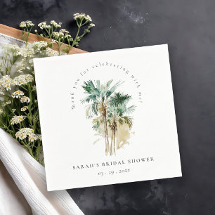 Servilleta De Papel Moda Agua tropical Palm Trees Ducha Bridal