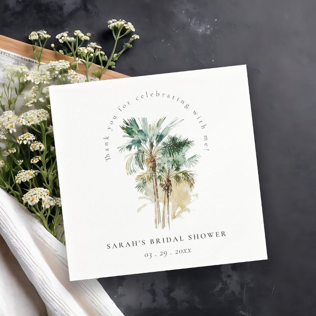 Servilleta De Papel Moda Agua tropical Palm Trees Ducha Bridal (Subido por el creador)