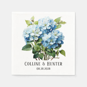 Servilleta De Papel Moda Azul Hidrangea Boda Floral