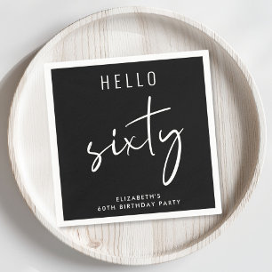 Servilleta De Papel Moda Black 60th Birthday Party