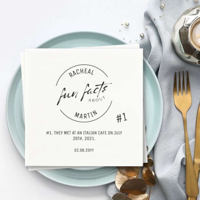 Servilleta De Papel Moda Blanca Negra Boda de datos divertidos moderno (Subido por el creador)